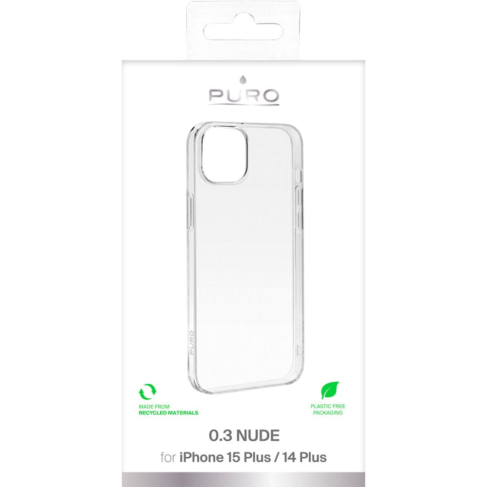 iPhone 15 Plus Puro "NUDE" Ultra Slim Plast Bakdeksel 0.3mm - Gjennomsiktig