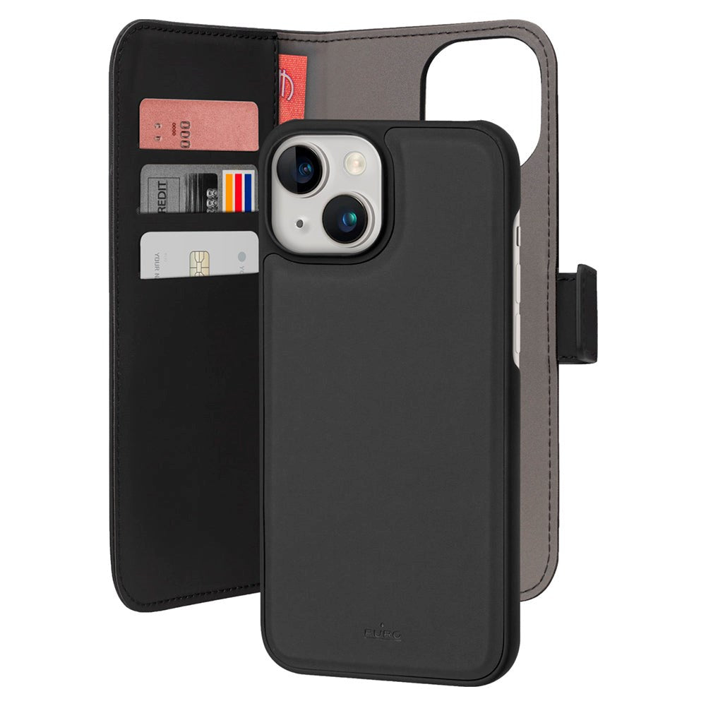 iPhone 15 Puro Wallet Detachable 2-In-1 Deksel - Svart