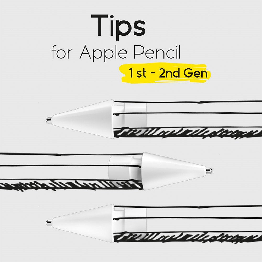 doodroo Apple Pencil Metallspiss - 3-Pack - Hvit