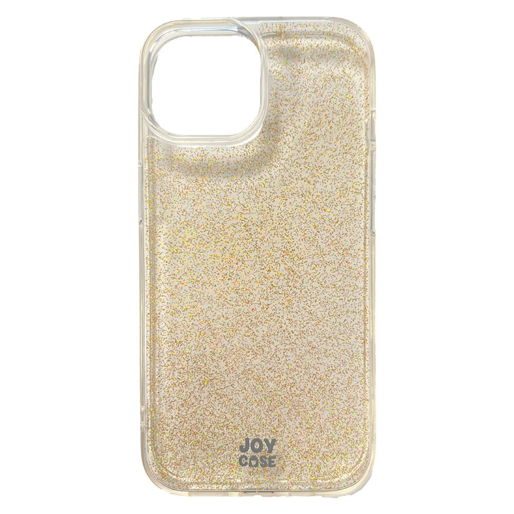 iPhone 15 Joy Deksel Hybrid Glitter Deksel - Gjennomsiktig / Gull