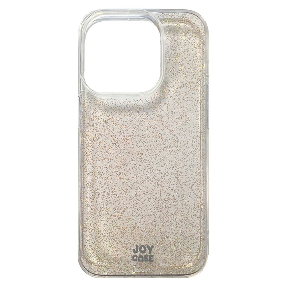 iPhone 15 Pro Joy Deksel Hybrid Glitter Deksel - Gjennomsiktig / Gull