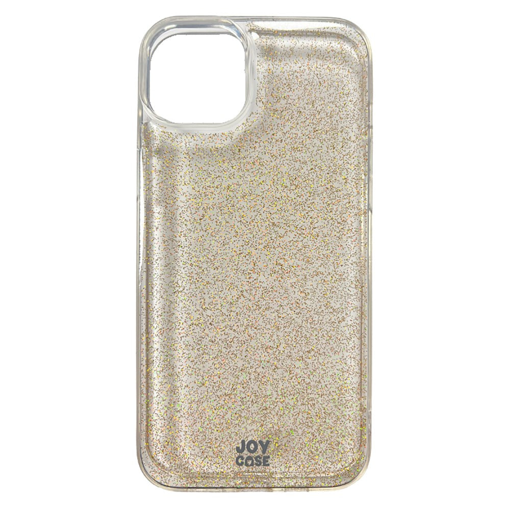 iPhone 15 Plus Joy Deksel Hybrid Glitter Deksel - Gjennomsiktig / Gull