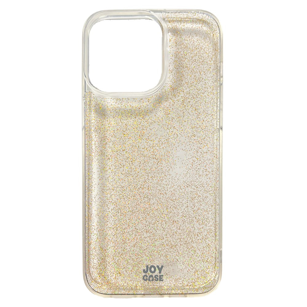 iPhone 15 Pro Max Joy Deksel Hybrid Glitter Deksel - Gjennomsiktig / Gull