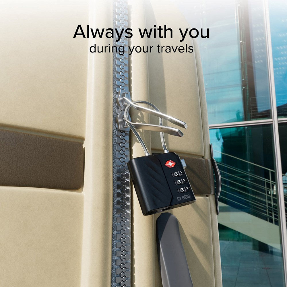 TSA-Hengelås Kompatibel med Apple FindMy - GPS & Bluetooth-Sporing - Svart