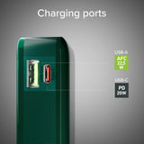 SBS - 20W LCD PowerBank m. 1x USB-A & 1x USB-C - 10.000 mAh - Grønn