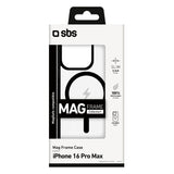 SBS iPhone 16 Pro Max Mag Frame Deksel - MagSafe Kompatibel - Gjennomsiktig / Blå