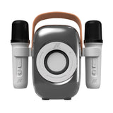 MUSIC HERO Bærbar Trådløs Karaoke Høyttaler m. 2 Mikrofoner - Hvit