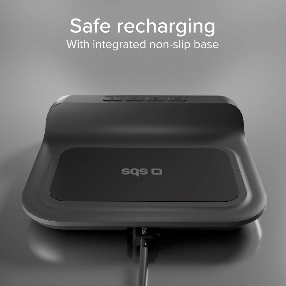 SBS 15W 2-i-1 Trådløs Lader m. Vekkerklokke - Svart