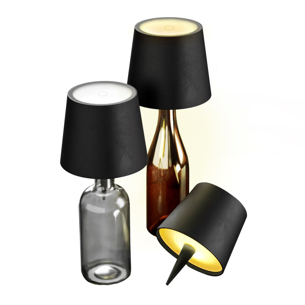 SBS Oppladbar LED Bordlampe - Lampeskjerm - Svart