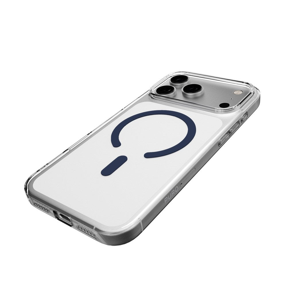iPhone 17 Pro Max PURO LITE MAG Hybrid Deksel - MagSafe Kompatibel - Gjennomsiktig / Blå