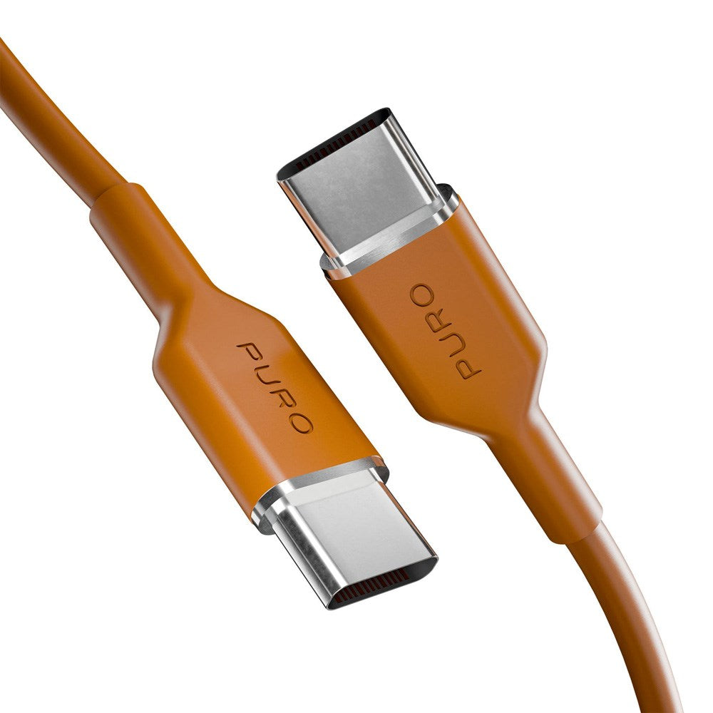 Puro ICON USB-C til USB-C-Kabel med 25W – 1,5m – Oransje