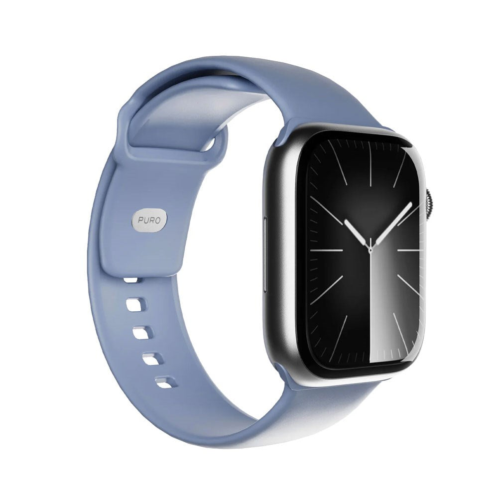 Apple Watch (38/40/SE/41/42mm) Puro ICON Silikon Klokkerem - Ice Blue