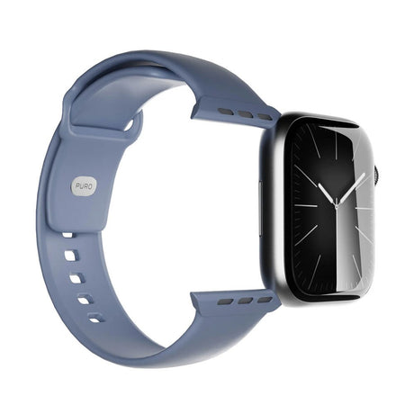 Apple Watch (42/44/SE/45/46/49mm) Puro ICON Silikon Klokkerem - Ice Blue