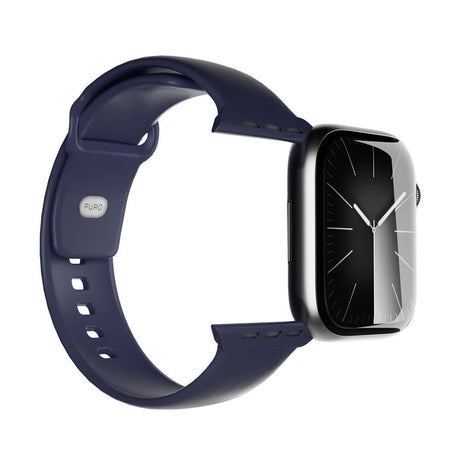 Apple Watch (42/44/SE/45/46/49mm) Puro ICON Silikon Klokkerem - Crown Blue