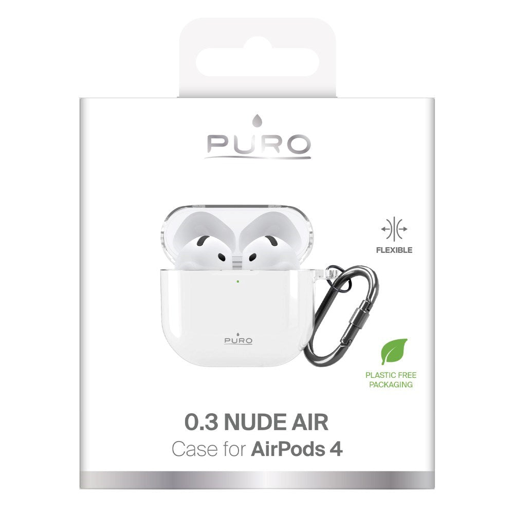Apple AirPods (4. Gen.) PURO NUDE Ultra Slim Deksel 0.3mm - Gjennomsiktig