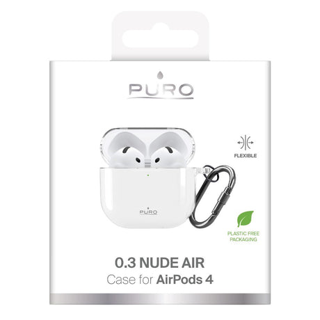 Apple AirPods (4. Gen.) PURO NUDE Ultra Slim Deksel 0.3mm - Gjennomsiktig