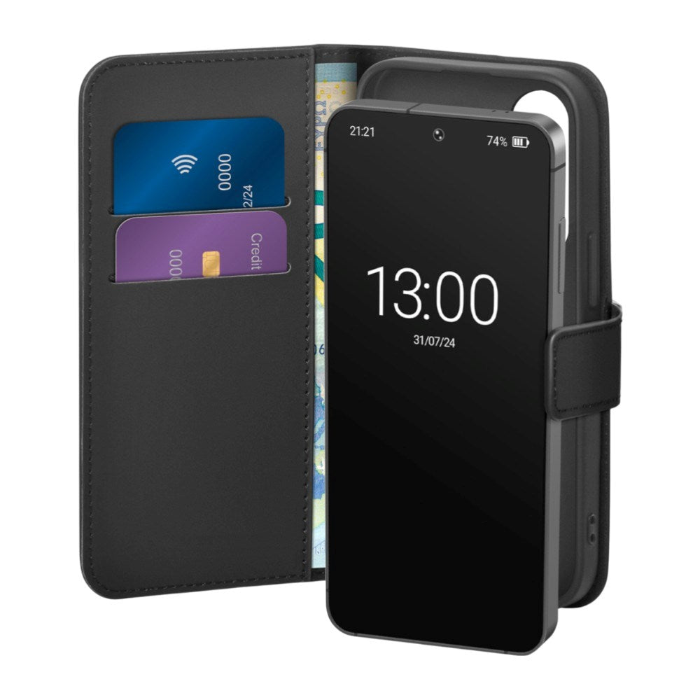 Samsung Galaxy S26 PURO Eco-Leather Flip Deksel m. Kortholder & Stativfunksjon - Svart