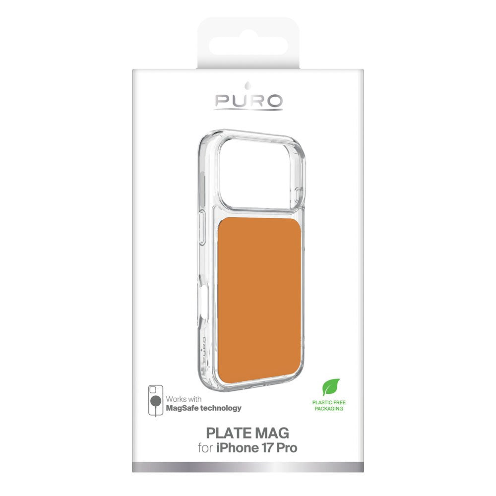 iPhone 17 Pro PURO Clear Mag eDksel – Gjennomsiktig / Oransje