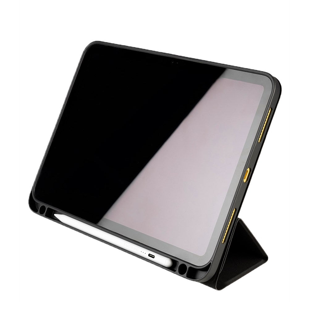 iPad 10.9" (2022) Tucano Up Plus Folio Skinn Flip Deksel m. Apple Pennholder - Grå