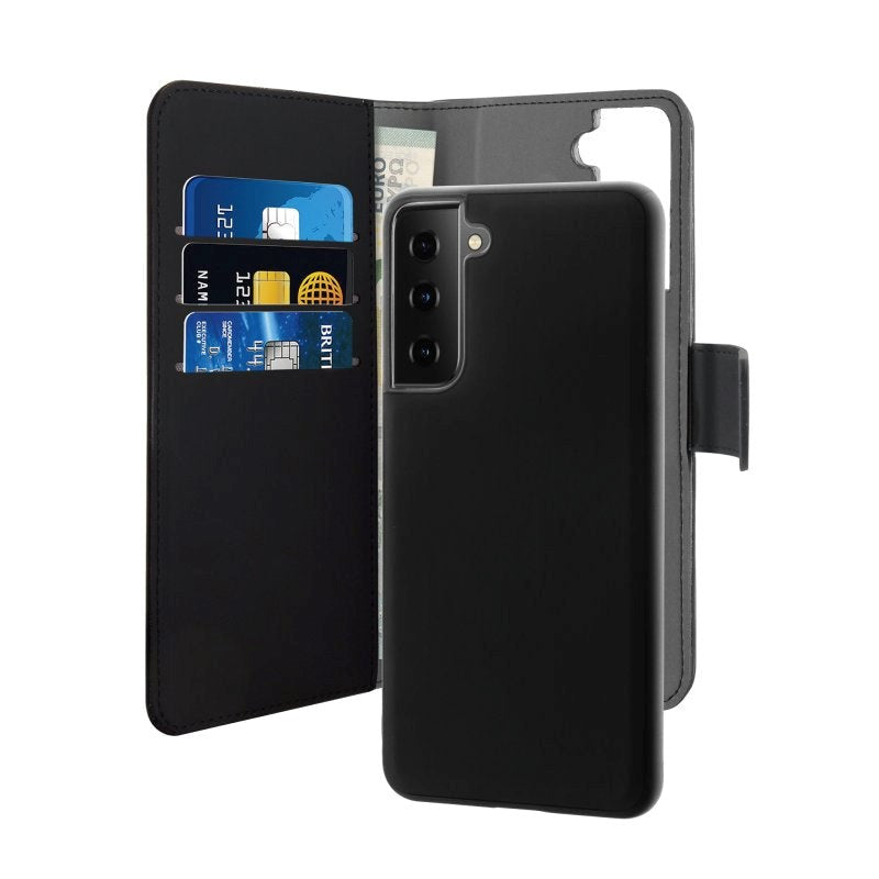 Samsung Galaxy S21 FE Puro Detachable 2-in-1 EcoLeather Wallet Flipdeksel - Svart