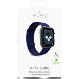 Puro ICON Link Apple Watch (42/44/SE/45/49MM) Silikon Rem i Str. M/L - Blå