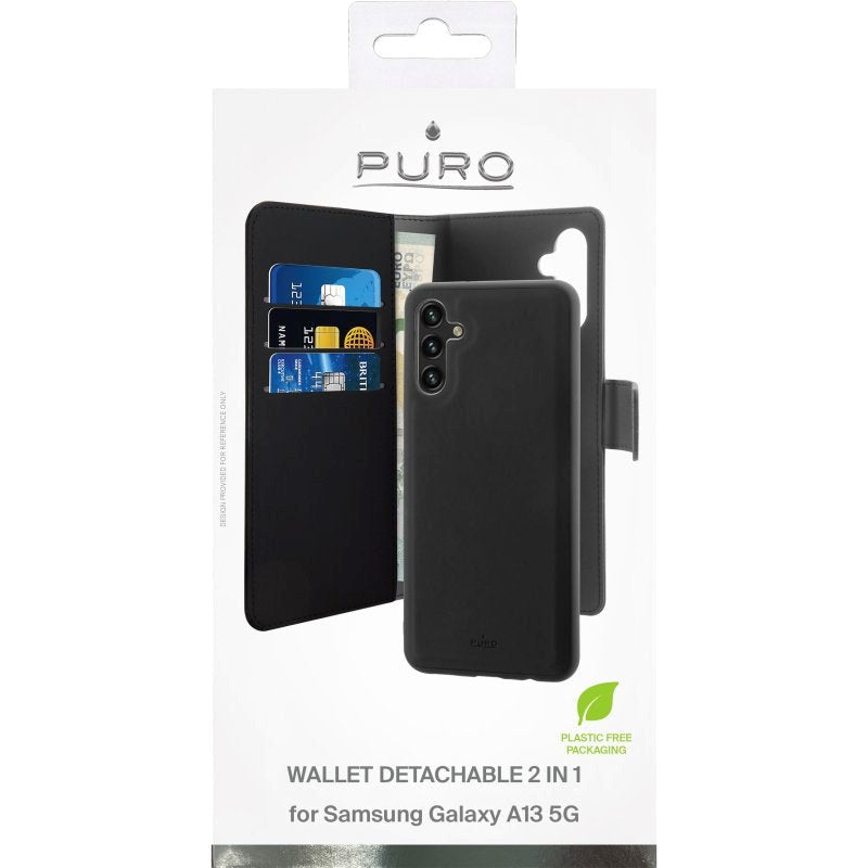 Samsung Galaxy A04s / A13 5G Puro Wallet Detachable 2-In-1 Deksel - Svart