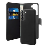 Samsung Galaxy S22 Deksel Puro Wallet Detachable 2-In-1 Deksel - Svart