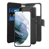 Samsung Galaxy S22 Deksel Puro Wallet Detachable 2-In-1 Deksel - Svart