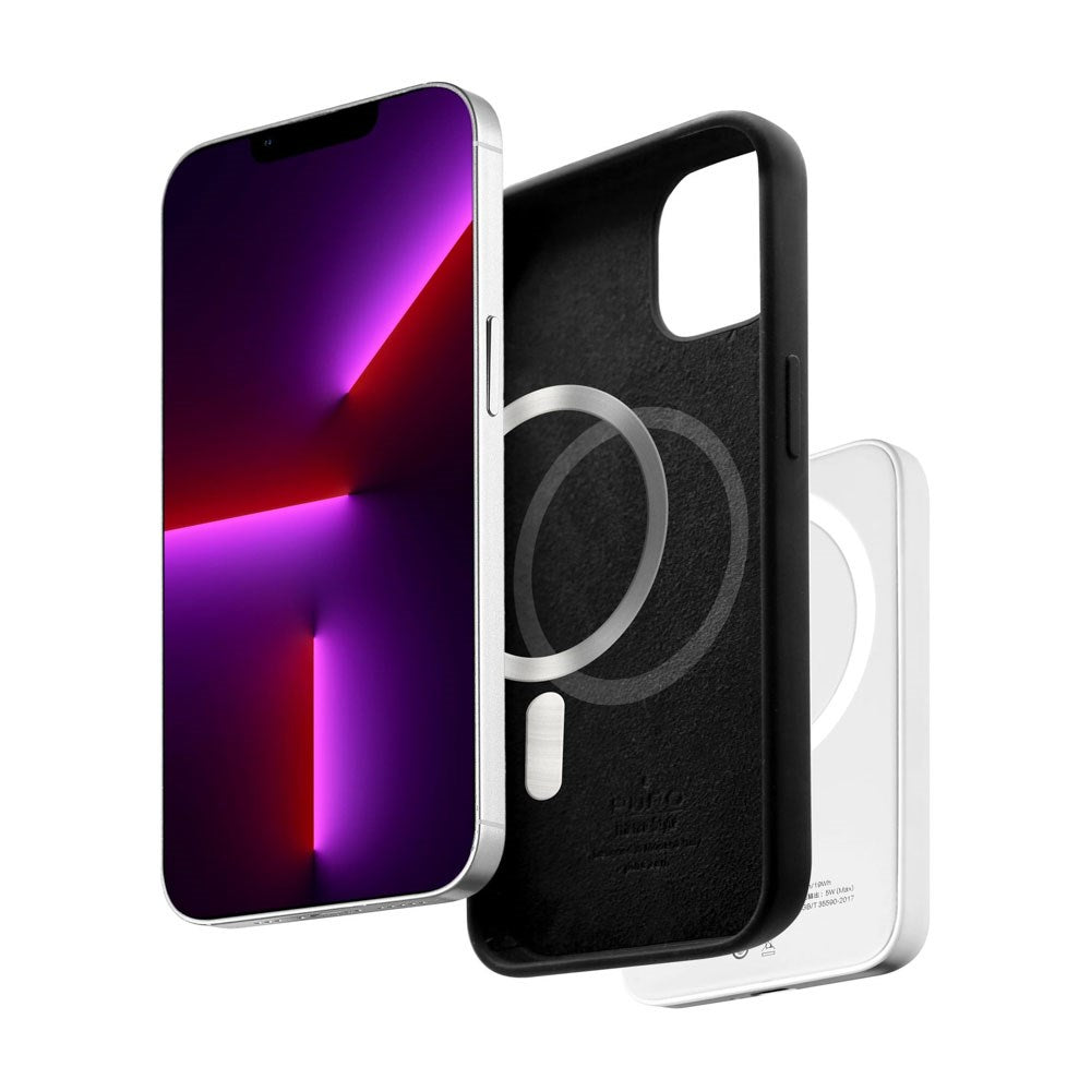 iPhone 12 / 12 Pro Puro Icon Mag Silikon Deksel - MagSafe Kompatibel - Svart