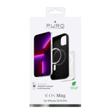 iPhone 12 / 12 Pro Puro Icon Mag Silikon Deksel - MagSafe Kompatibel - Svart
