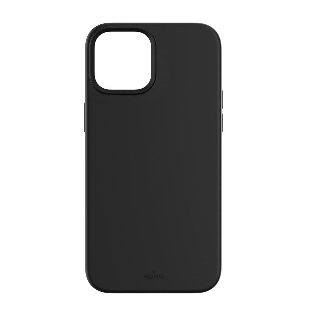 iPhone 12 / 12 Pro Puro Icon Mag Silikon Deksel - MagSafe Kompatibel - Svart