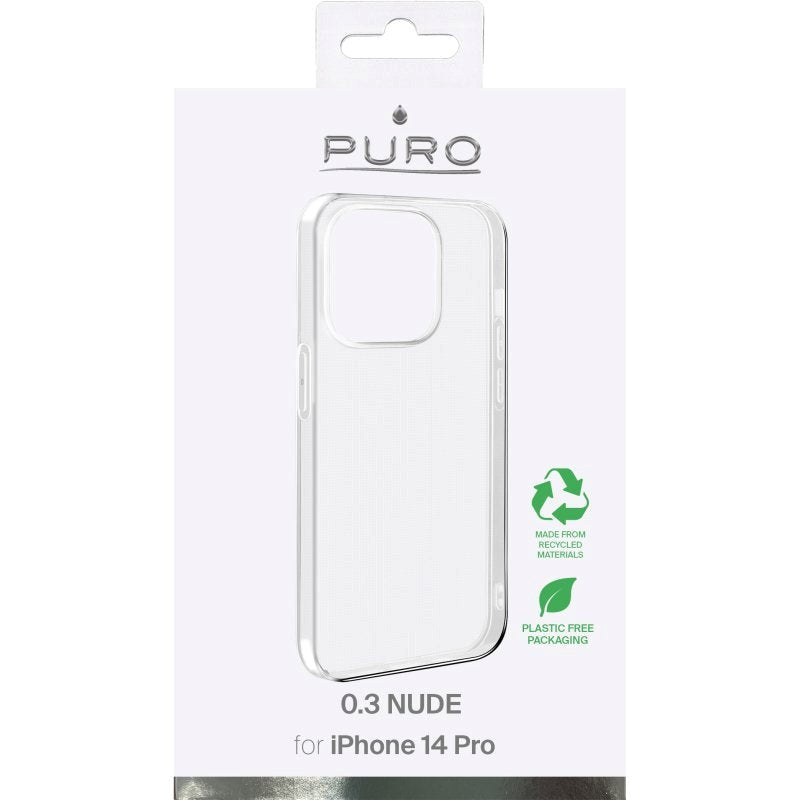 iPhone 14 Pro Puro "NUDE" Ultra Slim Plast Bakdeksel 0.3mm - Gjennomsiktig