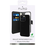 iPhone 14 Pro Max Puro Wallet Detachable 2-In-1 Deksel - Svart