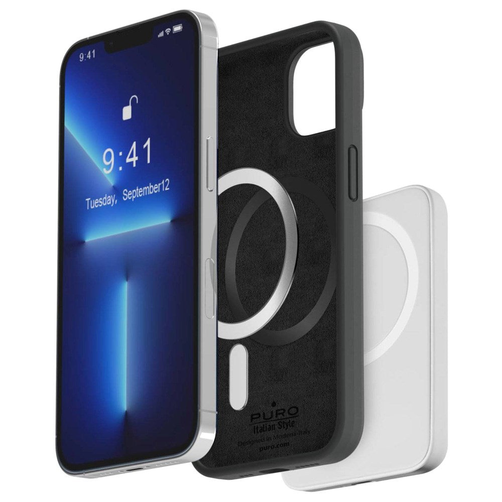 iPhone 14 Pro Max PURO ICON MAG Silikon Deksel - MagSafe Kompatibel - Svart