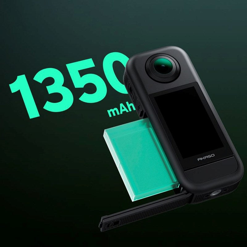 AKASO Bundle med 360-Graders Actionkamera 5,7K & Tilbehør – Svart