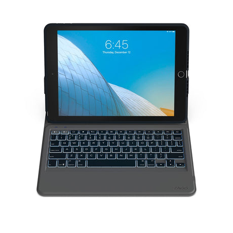 iPad 10.2" (2021 / 2020 / 2019) Zagg Rugged Messenger Tastatur (Nordisk Layout) m. Apple Pencil Holder - Charcoal