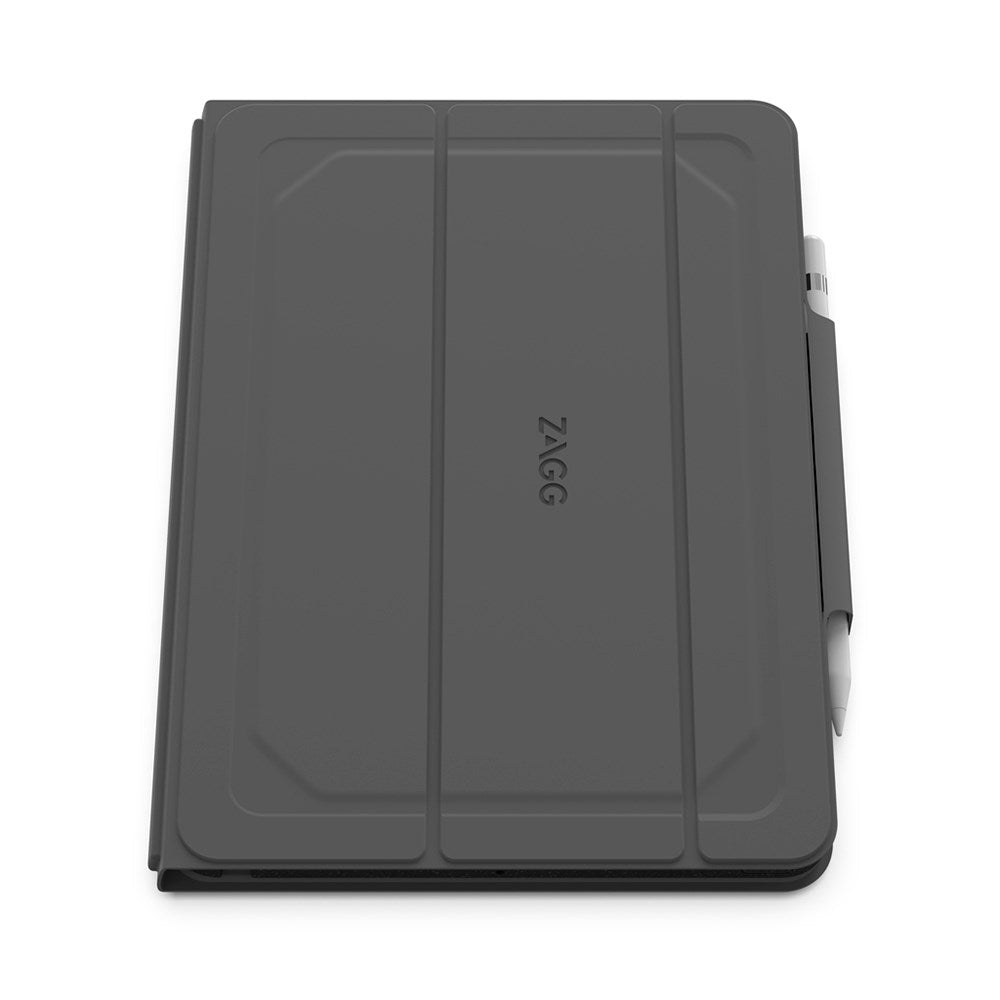 iPad 10.2" (2021 / 2020 / 2019) Zagg Rugged Messenger Tastatur (Nordisk Layout) m. Apple Pencil Holder - Charcoal