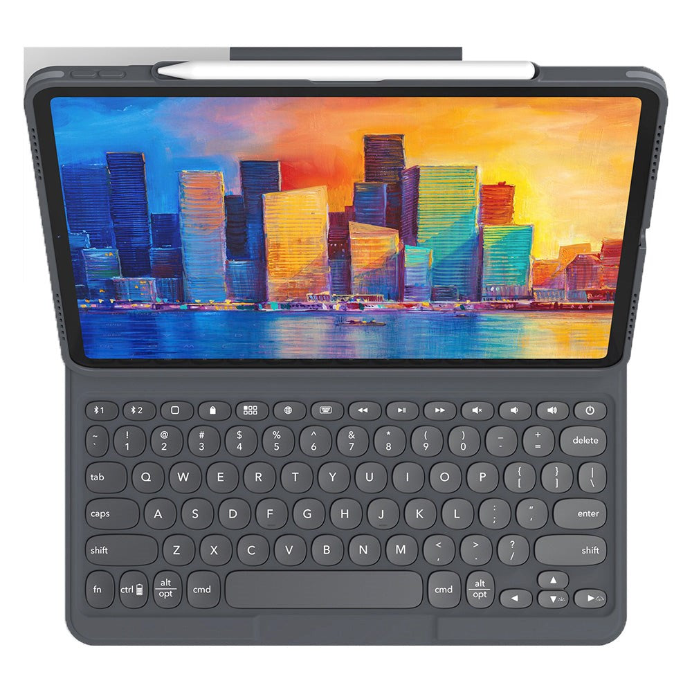 iPad Pro 12,9" ( 2021 / 2020 / 2018) Zagg Pro Keys Keyboard (Nordisk Tastatur med Deksel) - Charcoal