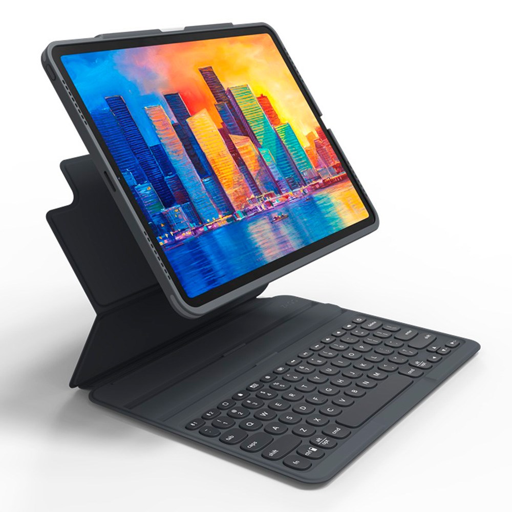 iPad Pro 11" (2022 / 2021 / 2020 / 2018) Zagg Pro Keys Keyboard (Nordisk Tastatur med Deksel) - Charcoal