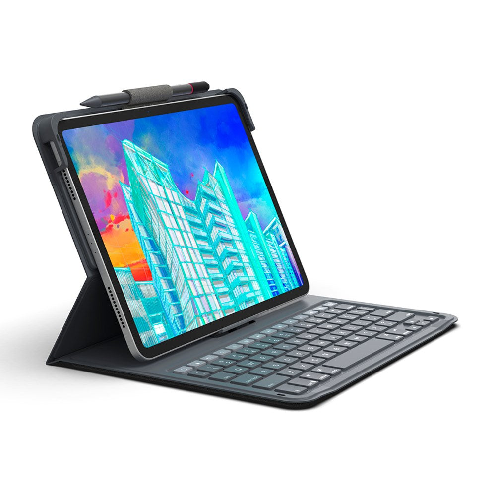 iPad 10.9" (2022) - ZAGG Messenger Folio 2 Tastatur (Nordisk Layout) m. Apple Pencil Holder - Charcoal