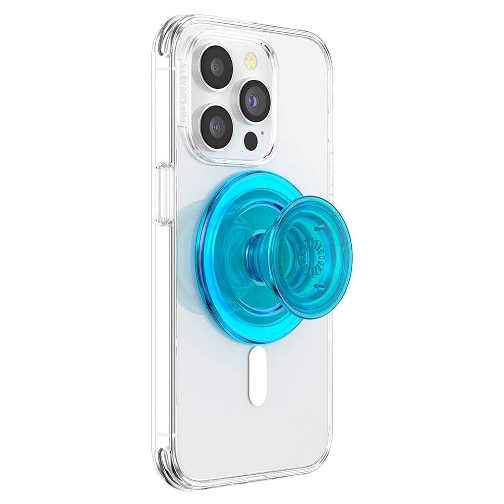 POPSOCKETS PopGrip Electric Blue Translucent MagSafe - Stativ og Grep