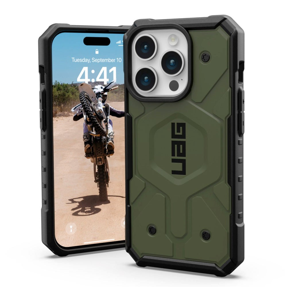 iPhone 15 Pro UAG PATHFINDER Series Deksel - MagSafe Kompatibel - Olive