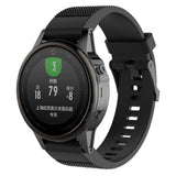 Garmin Fenix 6s & 6s Pro / 5s & 5s Plus Riflet Silikon 20mm QuickFit Reim med Pinner - Svart