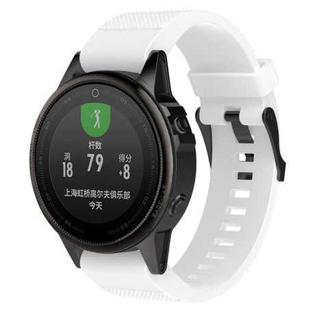 Garmin Fenix 6s & 6s Pro / 5s & 5s Plus Riflet Silikon 20mm QuickFit Reim med Pinner - Hvit