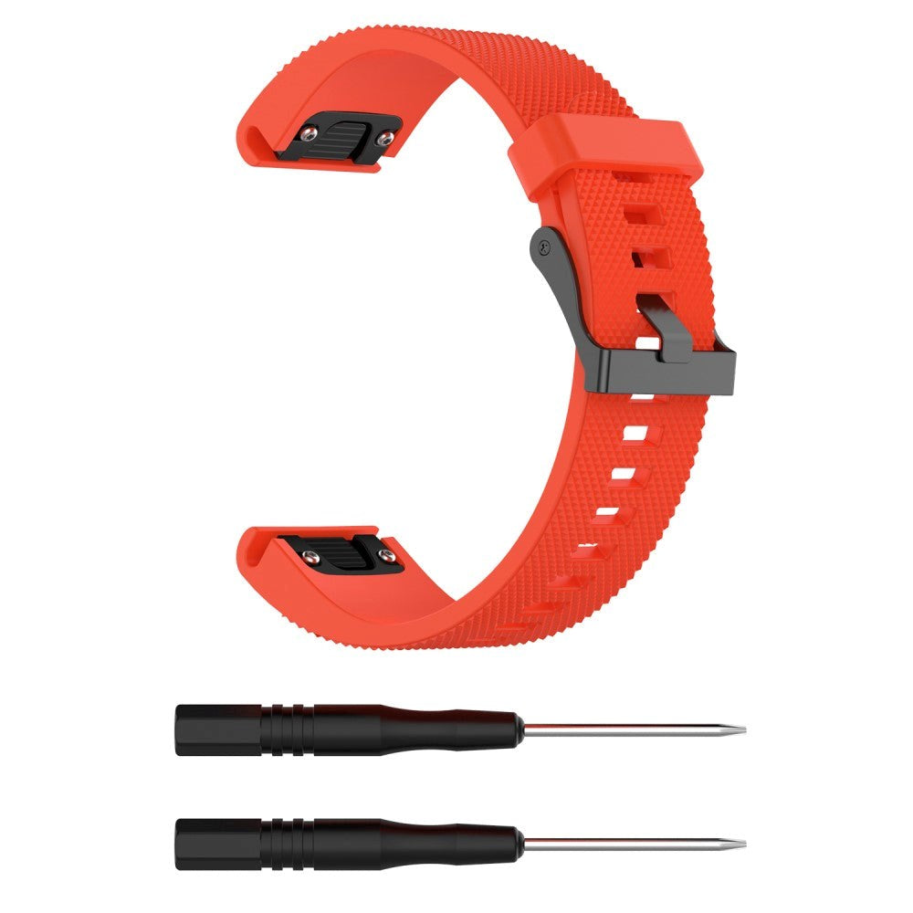 Garmin Fenix 6s & 6s Pro / 5s & 5s Plus Riflet Silikon 20mm QuickFit Reim med Pinner - Orange