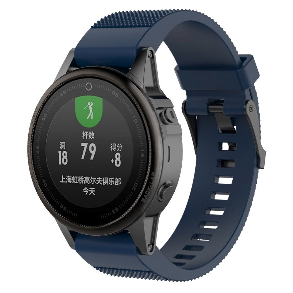 Garmin Fenix 6s & 6s Pro / 5s & 5s Plus Riflet Silikon 20mm QuickFit Reim - Mørkeblå