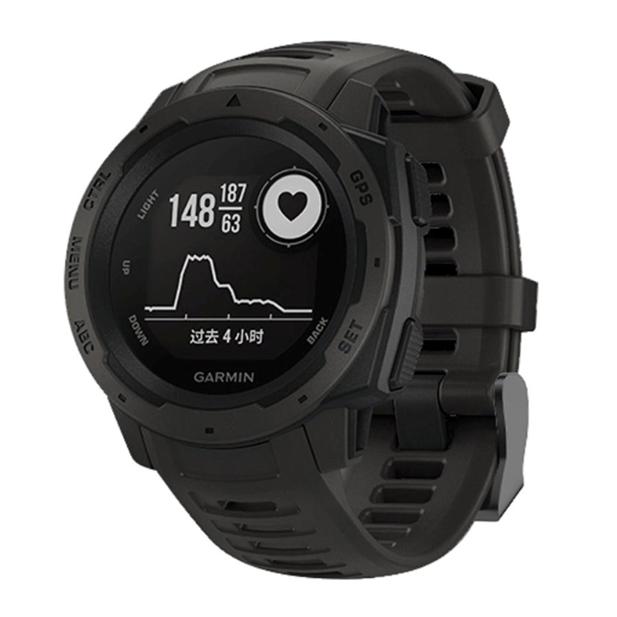 Garmin Instinct 22mm Silikon Reim med Stifter - Svart