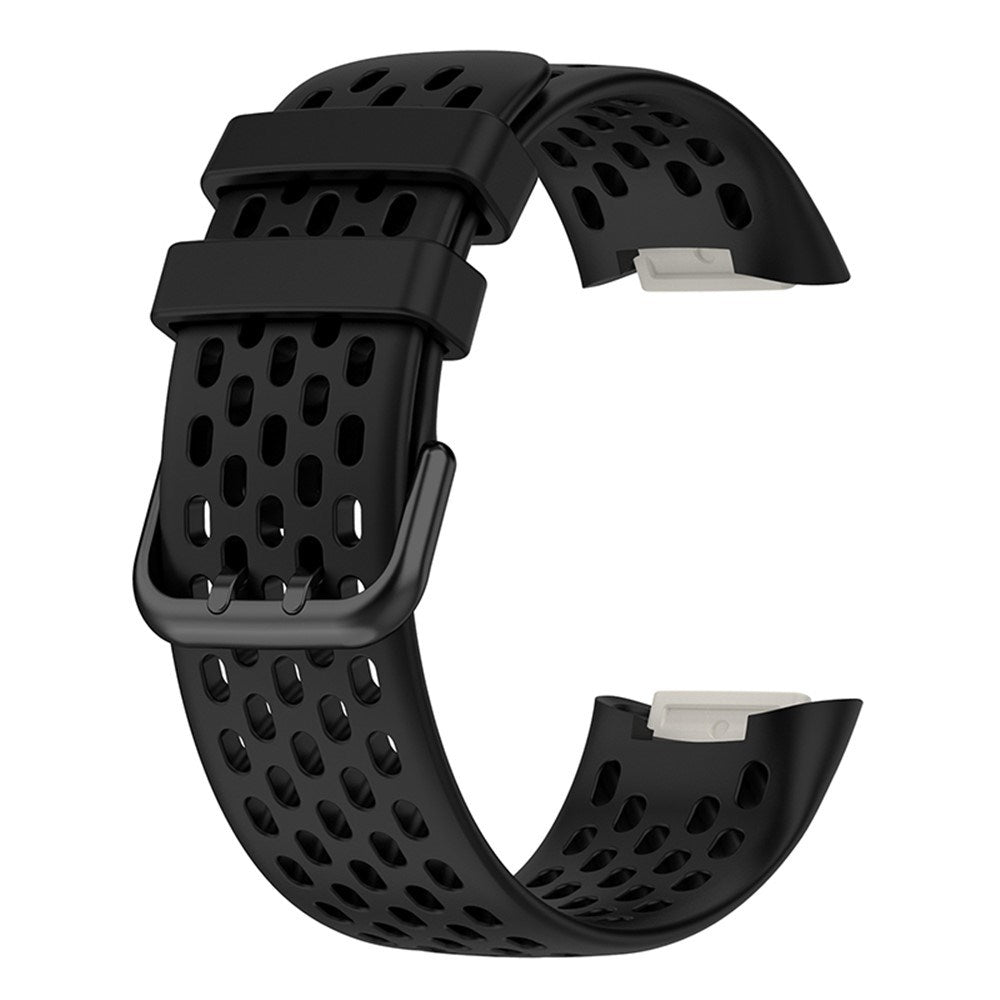 Fitbit Charge 6 / 5 Silikonrem med hull - Svart