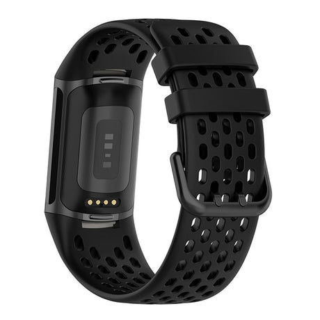 Fitbit Charge 6 / 5 Silikonrem med hull - Svart