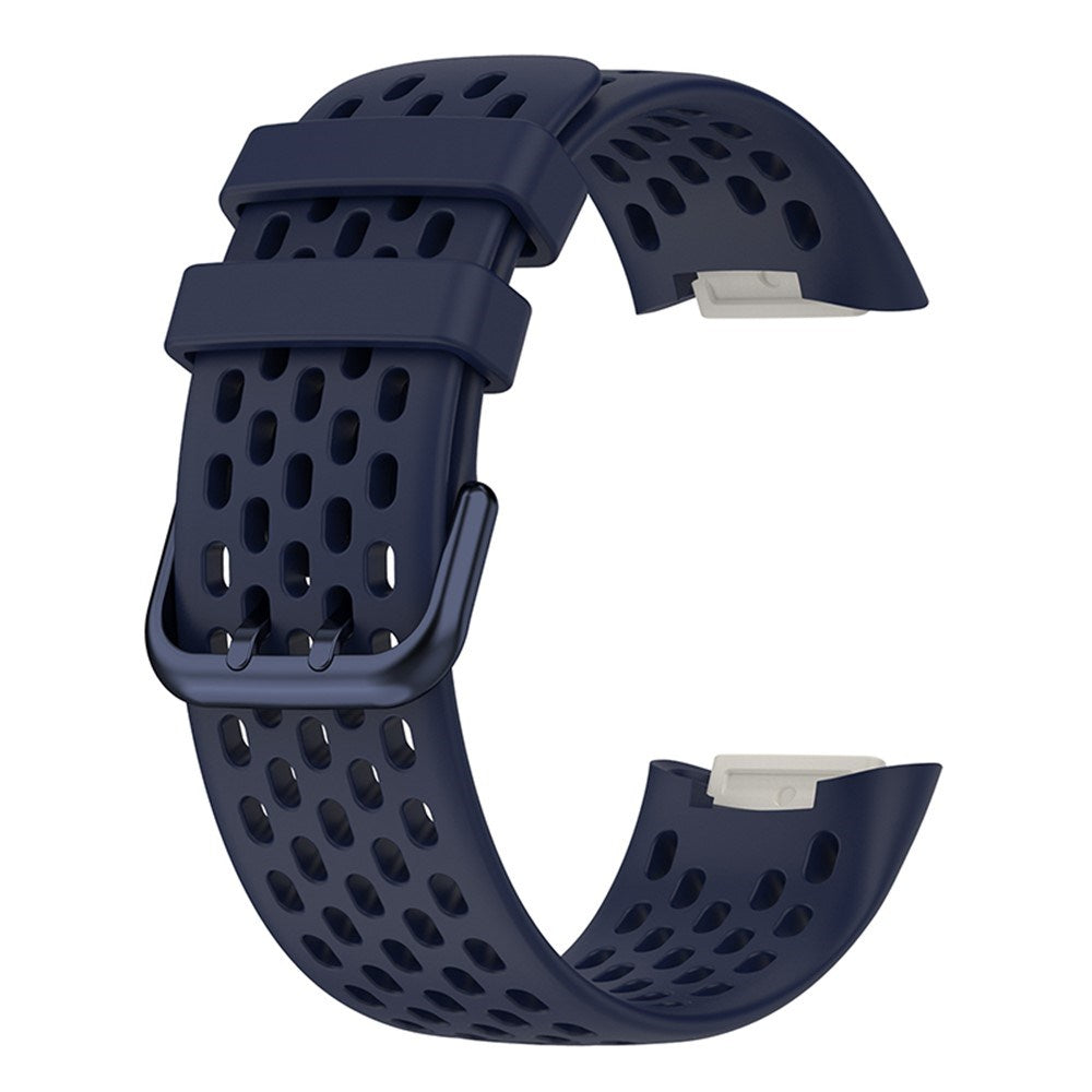 Fitbit Charge 6 / 5 Silikonrem med hull - Blå